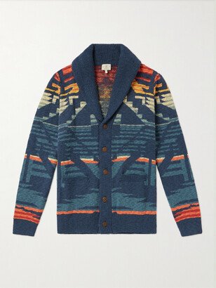 Lehi ThunderVoice Eagle Shawl-Collar Printed Organic Cotton Cardigan