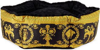 Yellow & Black Small Barocco Pet Bed