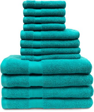 Highly Absorbent 12Pc Egyptian Cotton Towel Set-AM