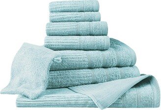 Egyptian Cotton Highly Absorbent Luxury Assorted 8Pc Bathroom Towel Set-AB