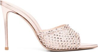 Gilda 110mm crystal-embellished mules