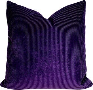 Dark Purple Velvet Pillow Cover - Textured Grape Aubergine Throw Corduroy