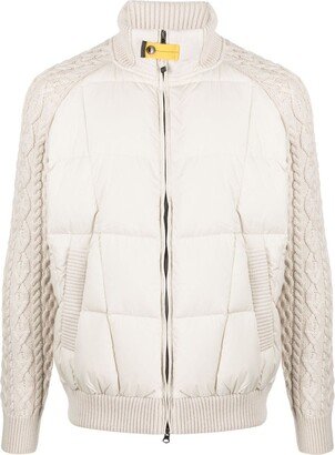 Knit-Sleeve Padded Down Jacket