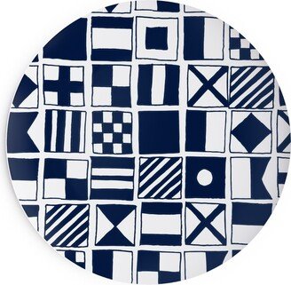 Salad Plates: Sailing Flags - Navy Blue Salad Plate, Blue