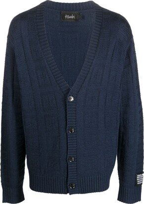 Logo-Intarsia Wool-Blend Cardigan-AA