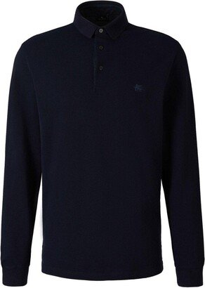 Pegaso Embroidered Long-sleeved Polo Shirt