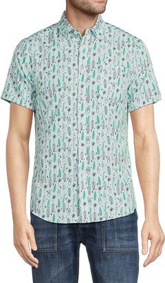 Heritage Report Collection Surfboard Print Button Down Collar Shirt