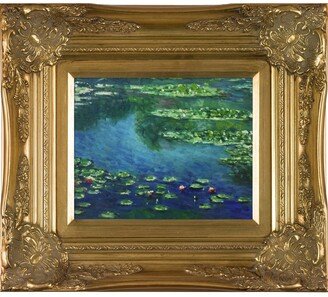 by Overstockart Water Lilies by Claude Monet with Victorian Frame Oil Painting Wall Art, 18 x 16