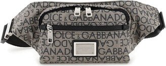 logoed canvas beltpack with metal plaque-AB