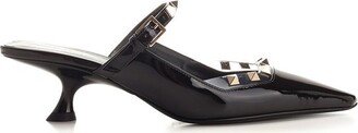 Rockstud Buckle-Strap Mules