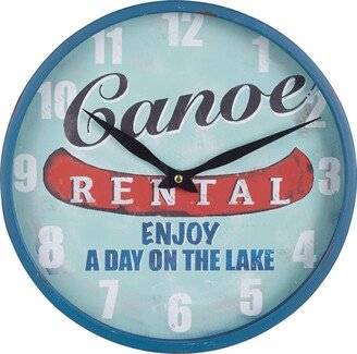 Metal and Glass 23.75-Inch Canoe Clock