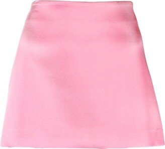 satin-finish A-line miniskirt