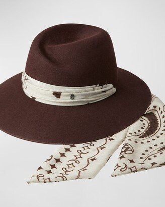 Virginie Felt Fedora With Paisley Scarf