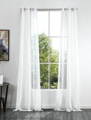 Snowball Set of 2 Sheer Panel Curtains-AA