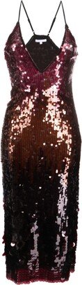 V-neck sequinned midi dress