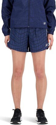 Printed Impact Run 5 Shorts (NB Navy Print) Women's Shorts