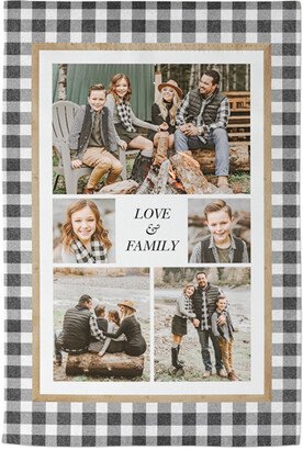 Garden Flags: Buffalo Plaid Love And Family Garden Flag, Black