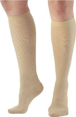 Ames Walker AW Style 113 Women's Cotton 15-20 mmHg Compression Knee High Socks Tan Medium