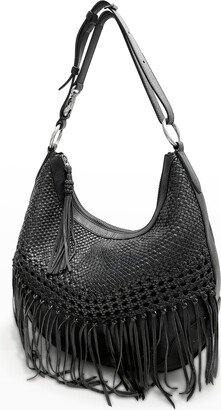 Melissa Large Woven Fringe Hobo Bag