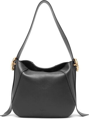 Black Leather Melodie Hobo Bag