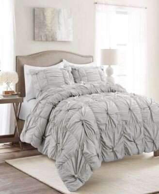 Bella Ruched 3 Piece Comforter Sets