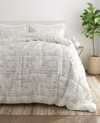 Home Collection 3 Piece Premium Ultra Soft Distressed Field Comforter Set, Queen