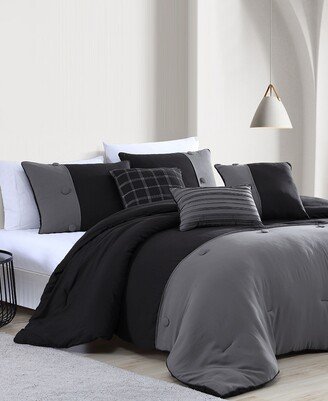 Onyx House Tillman Enzyme 6 Piece Color Block Comforter Set, King