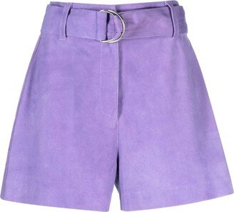 Neon Violet Suede Shorts