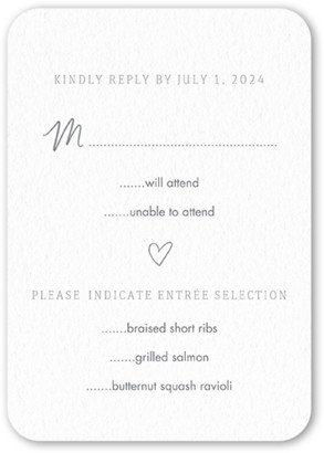 Rsvp Cards: Simply Always Forever Wedding Response Card, White, Signature Smooth Cardstock, Rounded