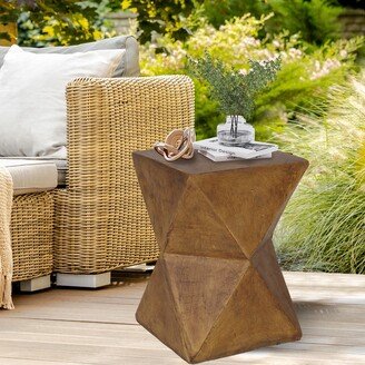 AESOME Outdoor 12-inch Geometric Concrete Accent Table