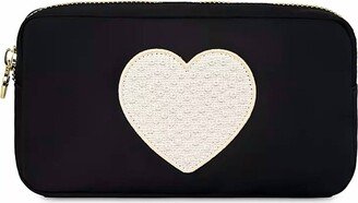 Jumbo Heart Small Pouch In Noir