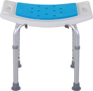 Homcom Adjust Aluminum Bath Stool Spa Shower Chair Non-Slip w/ Shower Hole