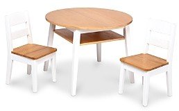 Wooden Round Table & Chairs Set - Ages 3-8