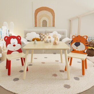 Siavonce Kids Table and 2 Chairs Set