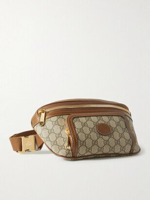 Leather-Trimmed Monogrammed Coated-Canvas Belt Bag-AB