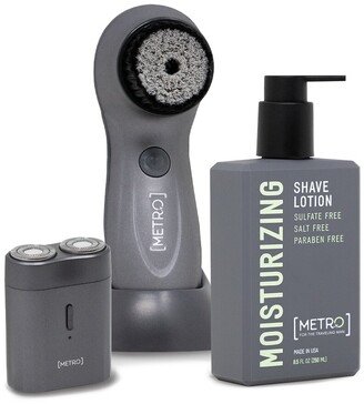 Metro Man Perfect Shave Travel Set 250Ml Moisturizing Shave Lotion & Waterproof Electric Usb Shaver-AA