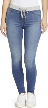 Junior's Dorm Pull On Tie Detail Knit Denim Jegging-AF