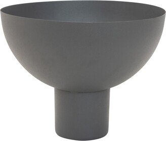 Storied Home Decorative Metal Footed Bowl, Grey