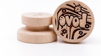 No. 200 Love, Peace, Freedom 1, Wooden Stamp Deeply Engraved Love Flover Power