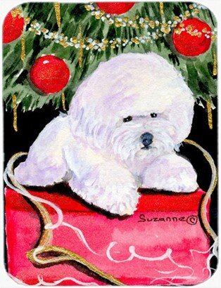 SS8957LCB Christmas Tree With Bichon Frise Glass Cutting Board