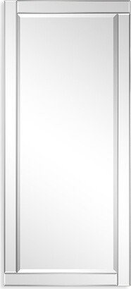 Glass, MDF & Wood Rectangle Wall Mirror