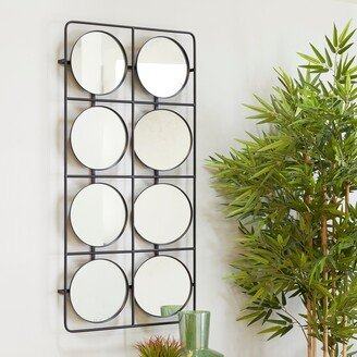 The Novogratz Black Metal Wall Mirror with Grid Frame