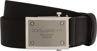 Tape belt with branded tag