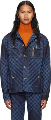 Blue Check Denim Jacket