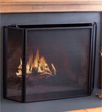 Classic Tri-Fold Flat-Guard Fire Screen - Black - One Size