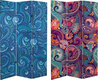 6 ft. Tall Double Sided Psychedelic Wallpaper Canvas Room Divider