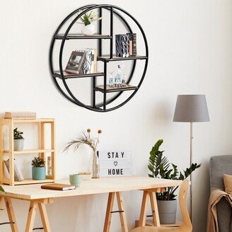 BESTCOSTY Circular Wall-Mounted 4-Tier Storage Shelf