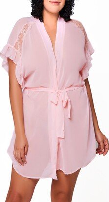 Mia Plus Size Chiffon and Lace Sheer Robe