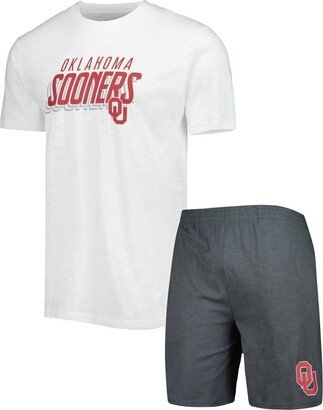 Men's Concepts Sport Charcoal, White Oklahoma Sooners Downfield T-shirt and Shorts Set - Charcoal, White