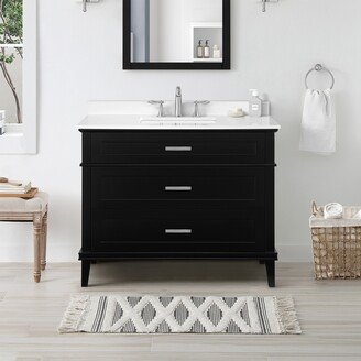 Exela 42 in. Single Sink Bathroom Vanity in Impress Black